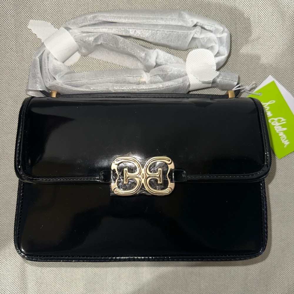 Sam Edelman Womenβs Black Glossy Crossbody NWT (Brand New) - Picture 3 of 8